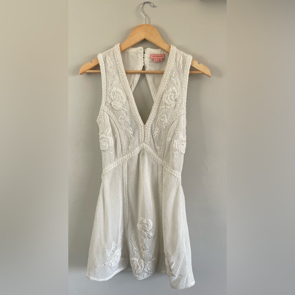 Anthropologie Not So Serious by Pallavi Mohan Deep-V Beaded Mini Dress - Picture 4 of 9